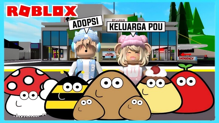 Aku Dan Adiku Adopsi Keluarga Pou Di Roblox Brookhaven ft @Shasyaalala