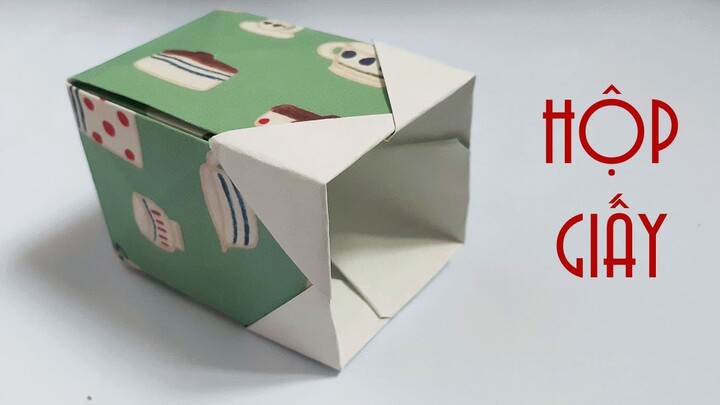 Origami - Hướng dẫn Gấp Hộp quà tặng giấy - Cách gấp hộp giấy rất đơn giản - how to make paper box