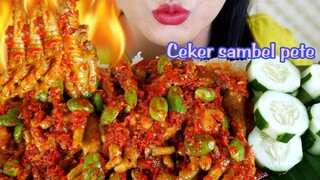 ASMR CEKER SAMBEL PETE MERCON PAKE  NASI PUTIH | EATING SOUNDS