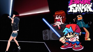 【سيف الضوء الإيقاعي】 استمتع بسبع أغنيات من لعبة Friday Night Funkin'!!