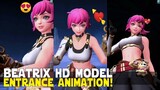 BEATRIX HD MODEL AND ENTRANCE ANIMATION | MOBILE LEGENDS NEW MARKSMAN HERO BEATRIX!