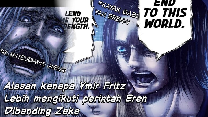 Alasan Ymir Fritz lebih mengikuti perintah Eren di banding Zeke (Ymir the Founding Titan)