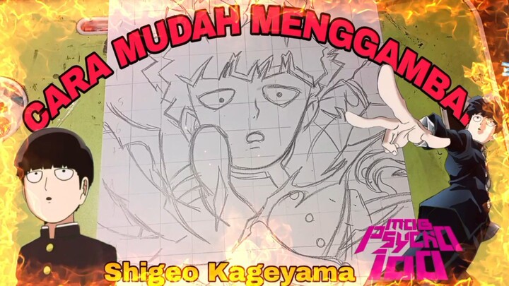 cara yg sangat mudah menggambar anime mob psycho 100