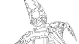 [Dilukis dengan tangan]_Kamen Rider Gatack membuang restorasi (status gambar garis belum selesai)