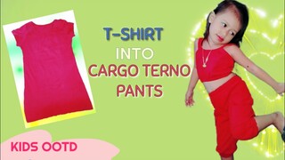 DIY ✪ Convert T-shirt into Cargo Terno Pants No Sewing Machine / Easy Tutorial