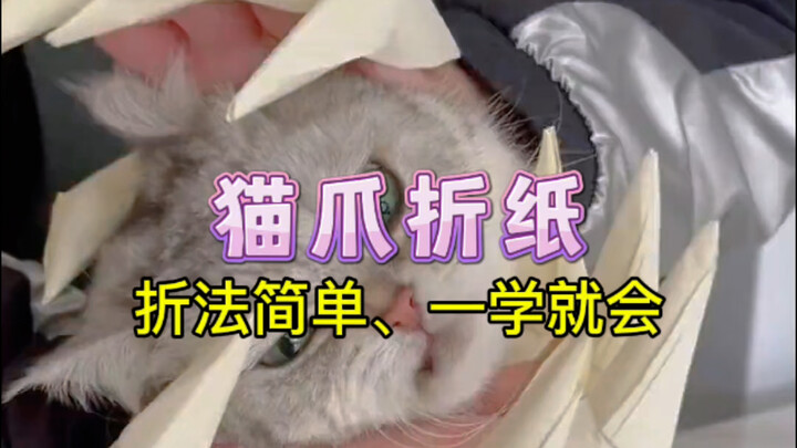 If you have a cat, you’ve gotta learn this cat-paw origami—it’s super cool, easy to fold, and you’ll