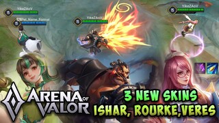 3 SKINS | ROURKE, ISHAR & VERES (HEROIC SKINS - NO EFFECTS) | AOV | ROV | LiênQuânMobile | 傳說對決