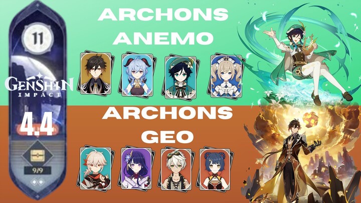 Spiral Abyss 4.5 Floor 11 C0 Archons Anemo & C0 Archons Geo | Genshin Impact