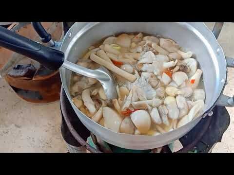 แพรได้เห็ดระโงกดอกงามๆมาแกงใส่ผักติ้ว ซดนำกันแซ่บๆเด้อจ้า