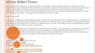 Africa Safari Tours