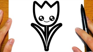 BELAJAR MELUKIS TULIP COMEL UNTUK MUSIM BUNGA  | Lukisan yang mudah