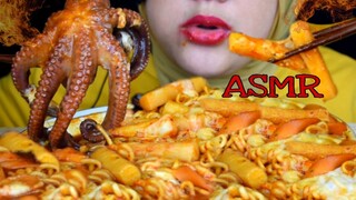 ASMR TOPPOKI CAMPUR GURITA,MIE DAN KEJU MOZZARELLA ||ASMR INDONESIA