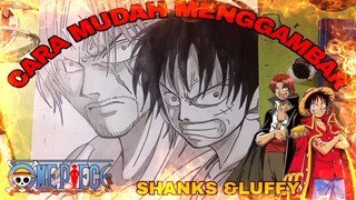 cara mudah menggambar anime one piece