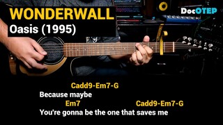 Wonderwall - Oasis (1995) Easy Guitar Chords Tutorial with Lyrics Part 2 SHORTS REELS