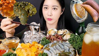 [ONHWA] Nanas laut, teripang, sosis laut, abalon, suara mengunyah gurita hidup! [5 jenis makanan lau