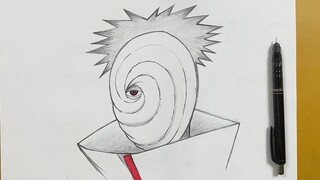 Anime sketch || how to draw obito uchiha step-by-step