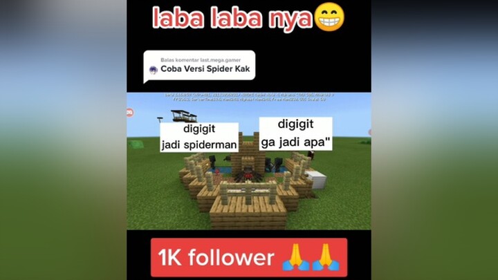 Balas  🕷🕷 minecraft fypgakni labalaba spiderman fyp fypシ fypdong foryou