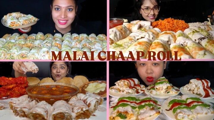 ASMR EATING CREAMY MALAI CHAAP ROLL🌯