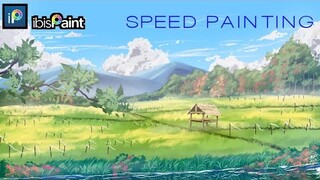 " Sawah 01 " digital landscape speed painting [ ibis paint x ]