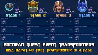 CARA DAPAT 48 TIKET TRANSFORMER! PLAYER GRATISAN AUTO SENANG? BOCORAN QUEST TRANSFORMERS x MLBB