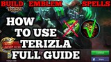 How to use Terizla guide & best build mobile legends ml tank