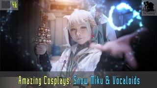 [4k UHD] THIS HAS ALL THE SNOW MIKUS? The Amazing Cosplay Collection with Vocaloids and Snow Miku