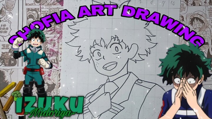 drawing izuku midoria dari anime my hero academia