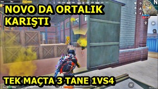 NOVO DA ORTALIK KARIŞTI 1 MAÇTA 3 TANE 1VS4 SOLO SQUAD PUBG MOBİLE