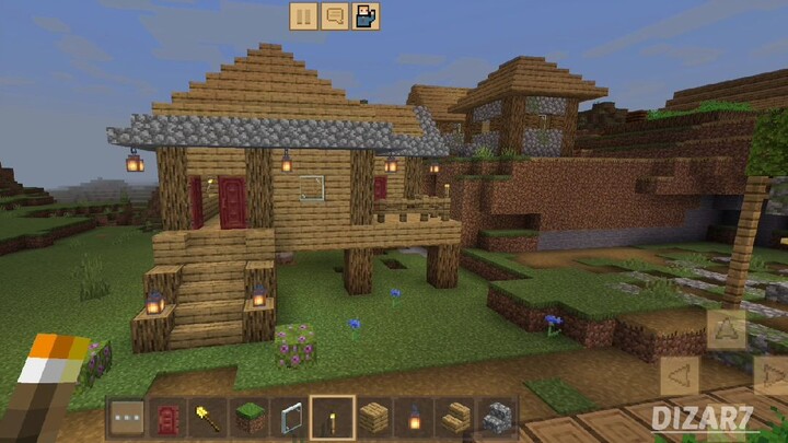 Minicraft membangun rumah sederhana di desa yang asri memang menenangkan dan hasilnya waaw banget 😍