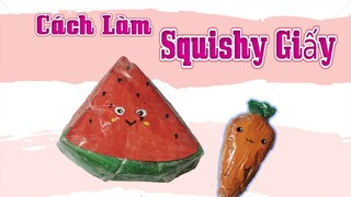 Cách làm squishy giấy dưa hấu 3d | Hướng dẫn làm squishy giấy | Squishy giấy 3d