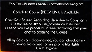 Eno Eka Course Buisness Analysis Accelerator Program download