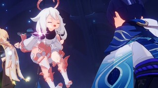 بايمون تندفع بقلق نحو الرحالة وتصرخ، هذا المشهد لطيف جداً!