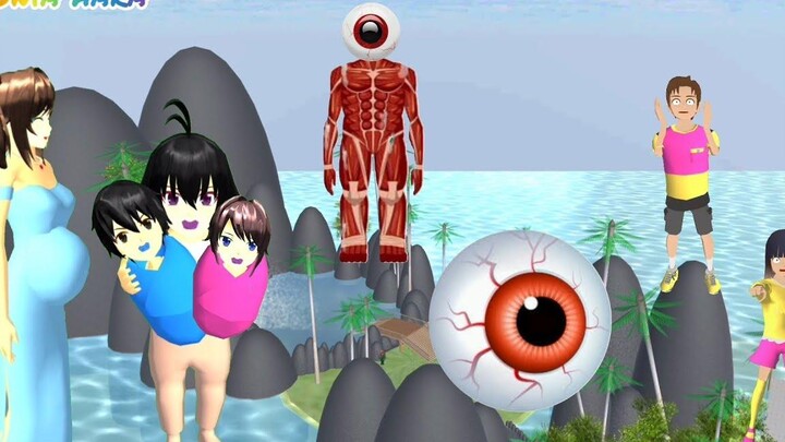 Baby Titan ลักพาตัวโดย Titan Mata Satu 😱 ยูตะช่วยแม่ไททันคลอดลูก ซากุระโรงเรียนจำลอง