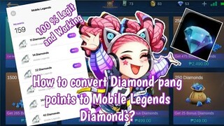 How to buy diamonds in mobile legends using points from Diamond pang app