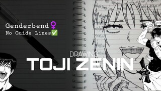 KARAKTER TERAKHIR DIBIKIN GENDERSWAP DARI JJK⁉️ || DRAWING TOJI ZENIN || JUJUTSU KAISEN