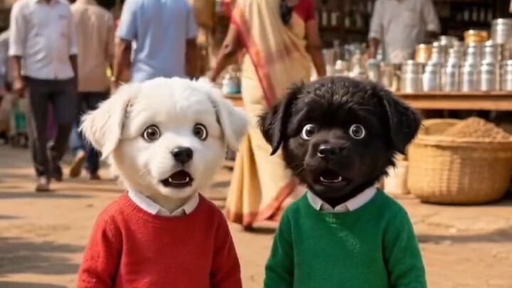 The Puppy selling vegetables 😁