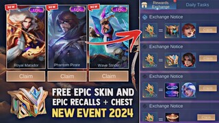 NEW EVENT 2024! CLAIM YOUR FREE EPIC SKIN AND EPIC RECALLS + REWARDS! FREE SKIN! | MOBILE LEGENDS