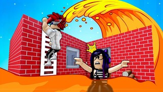 CONSTRUYE para SOBREVIVIR al TSUNAMI de LAVA en Roblox | Kori