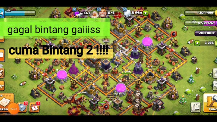 COC- Bintang DUA [gagal] TH 11 vs TH 11