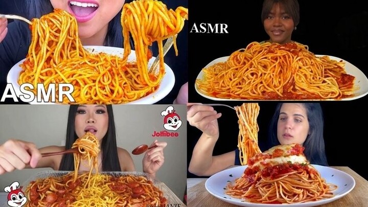 SPAGHETTI MUKBANG ASMR COMPILATION | TOMATO SAUCE, JOLLIBEE & BOLOGNESE EATING SOUNDS | NO TALKING