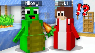 How Baby Mikey & JJ Shapeshift to SNOWMAN in Minecraft challenge SNOWMANS (Maizen Mizen Mazien)