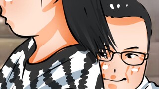 The man on the back seat of the electric bike complains about being punished by his wife