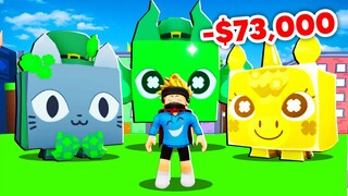 I HATCHED ALL 3 HUGE PETS in PET SIMULATOR X!! (St Patrick's Update)+