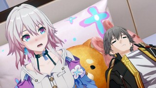 Caelus sleeps in March's room (Honkai Star Rail)