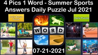 4 Pics 1 Word - Summer Sports - 21 July 2021 - Answer Daily Puzzle + Daily Bonus Puzzle