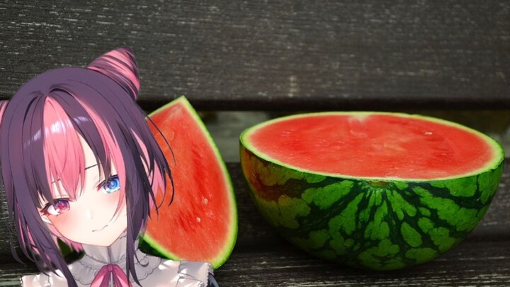 [Kuroto Aria] The poor black cat wants to eat watermelon