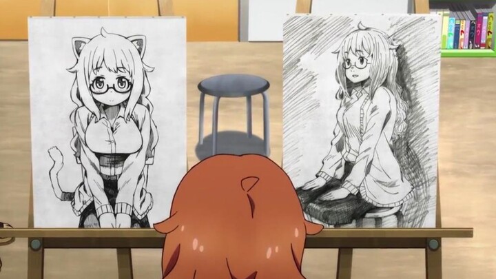 Two students drew a portrait of their new teacher. They drew a second dimension in the second dimens