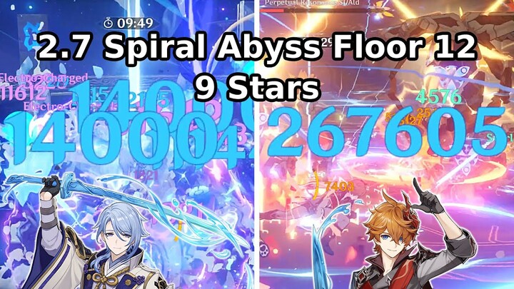 【Genshin Impact】Ayato Taser & Childe International | 2.7 Spiral Abyss Floor 12 (9 Stars)