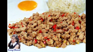 หมูสับผัดพริกขี้หนู : Stir Fried Minced Pork with Bird Chili l Sunny Thai Food