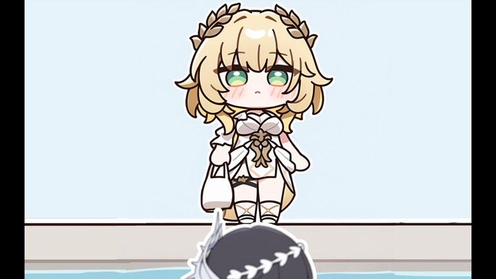 Aya: Bad fish! You’re not wearing any clothes again!